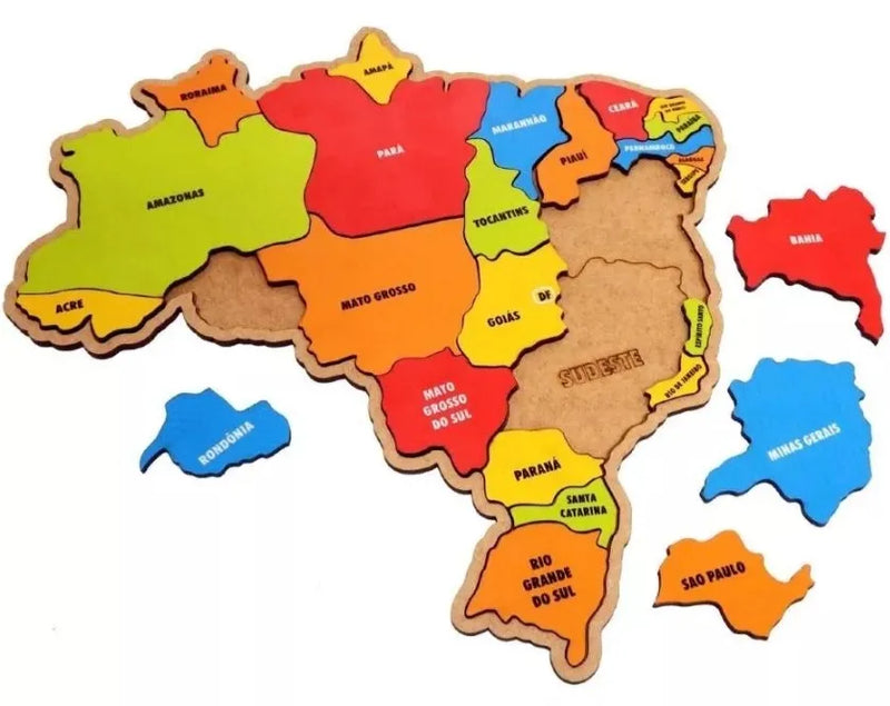 Mapa do Brasil Educativo - Quebra cabeça Pedagógico 38x37cm