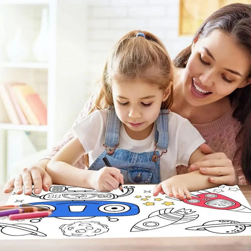 Rolo De Desenho Papel Para Colorir Pintar Bobina Educativo Criança