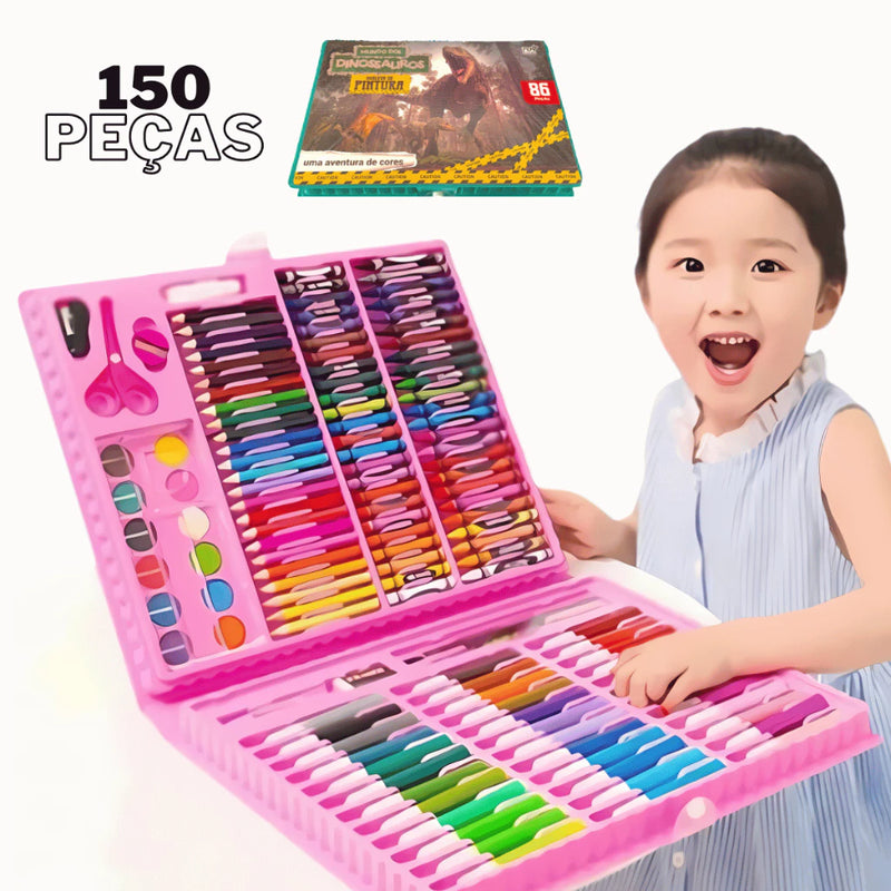 Estojo Maleta Pintura Infantil Kit 48 a 150 peças