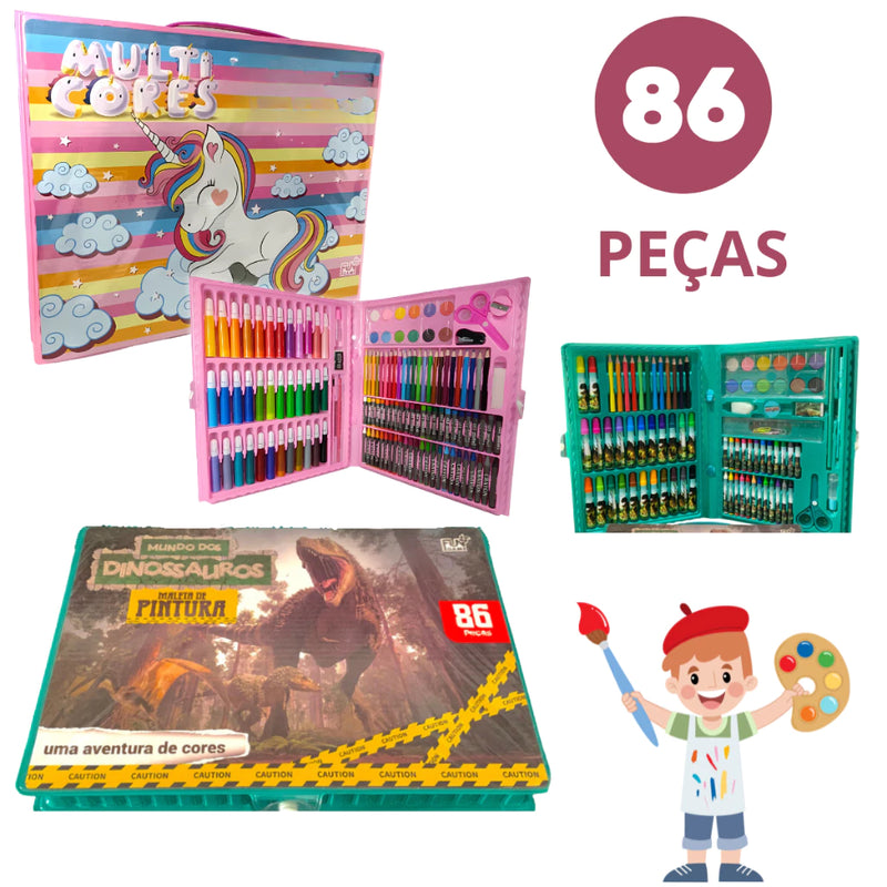 Estojo Maleta Pintura Infantil Kit 48 a 150 peças